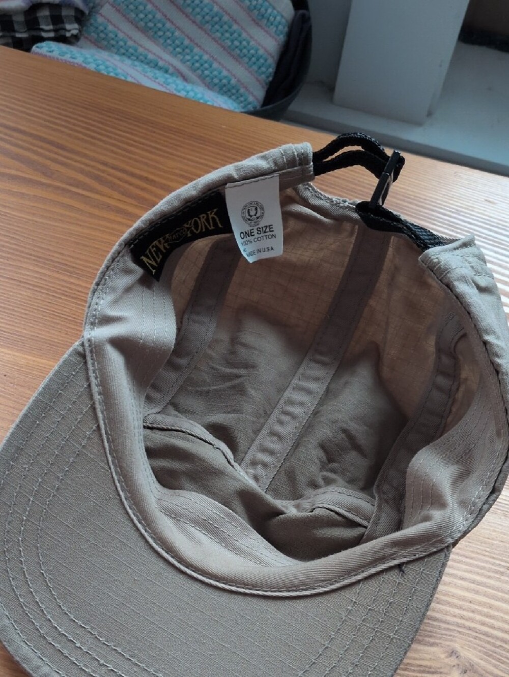 Casual Tan 5-Panel Cap New York Hat co. w Vents - Picture 2 of 4